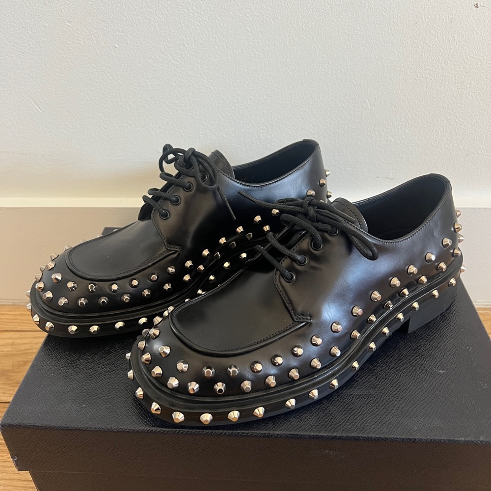 Studded Black Leather Men's Shoes
